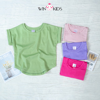 Áo thun trơn vạt bầu cho bé trai bé gái WINKIDS kiểu dáng basic từ 13-41kg shop thời trang trẻ em