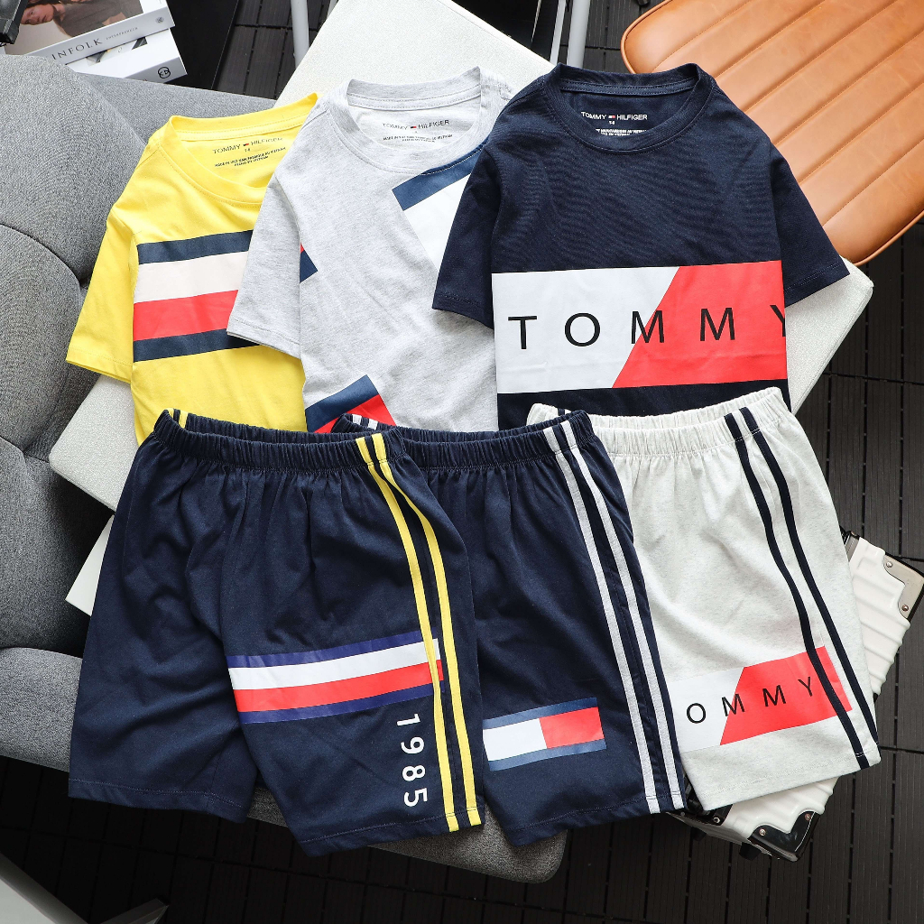 Bộ Thun Tay Ngắn Tommy Hàng Xuất Đại cho Bé Trai từ 25kg đến 60kg/ từ 7 tuổi đến 18 tuổi (HỎA TỐC HCM)