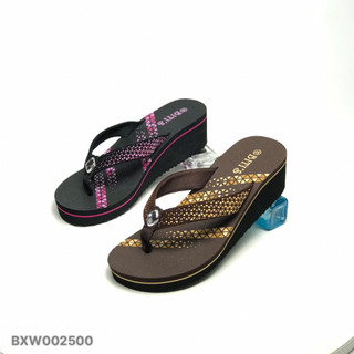 Dép nữ bltis ❤️freeship❤️ dép kẹp xỏ ngón quai vải đế hoa xốp ép cao su 5cm bxw002500