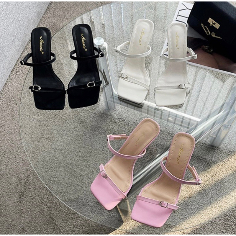 Dép cao gót gót nhọn cao 7p quai mảnh khoá dễ thương Bigsize 35-43