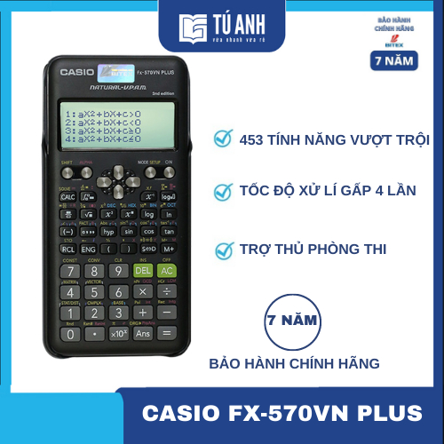 Máy Tính Khoa Học CASIO FX-570VN PLUS Màu Đen