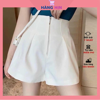 Quần short nữ khóa trước , quần đùi nữ chất tuyết mưa cạp cao ống rộng v011