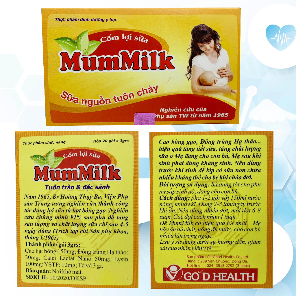 Combo 3 hộp - Bột ngũ cốc lợi sữa Việt Lộc + Cốm mummilk yến sào - Dành cho bà bầu, Ngũ cốc dinh dưỡng