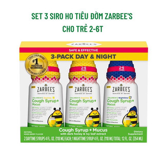 Siro ho tiêu đờm Zarbee's Cough Syrup + Mucus ngày và đêm 118ml của Mỹ