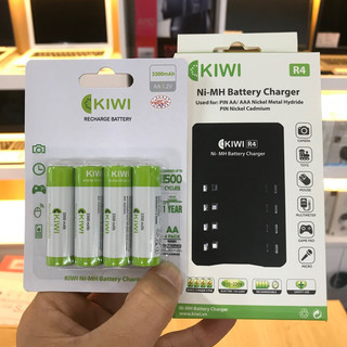 Bộ pin sạc kiwi 3300 mah vỉ 4 viên và bộ sạc kiwi chính hãng