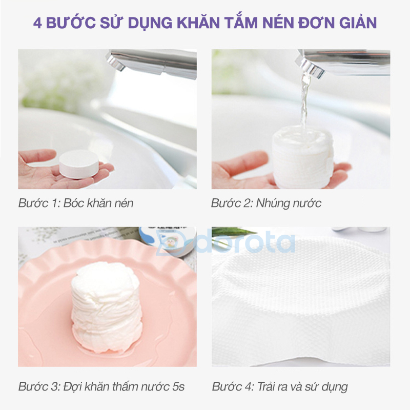 Khăn tắm nén du lịch 70x140cm an toàn loại dày DOROTA - KTN1