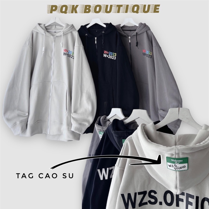 ( chính hãng ) Áo Khoác Nỉ 3 Màu Form Rộng Nam Nữ Tag Nhựa WELCOME - pqk boutique