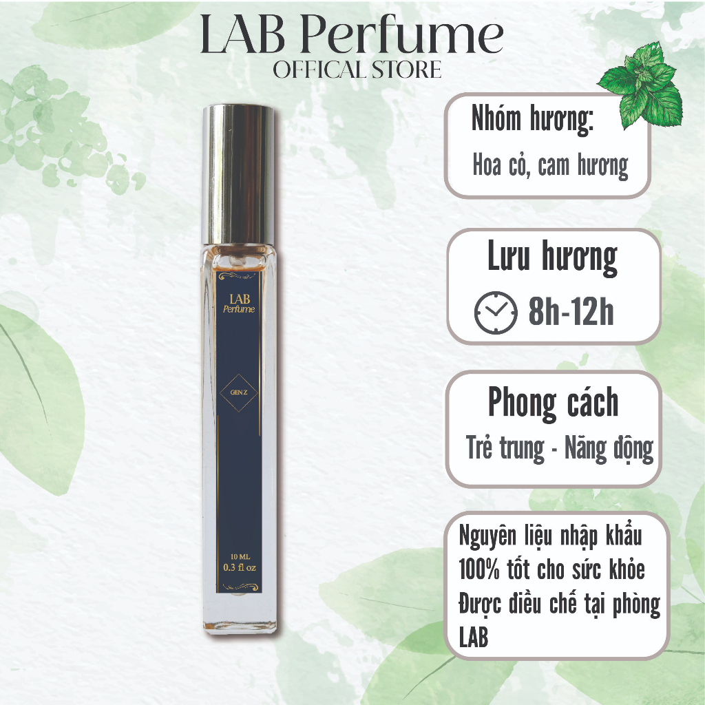Nước hoa nam nữ Lab Gen Z 10ml trẻ trung, năng động, tươi mát