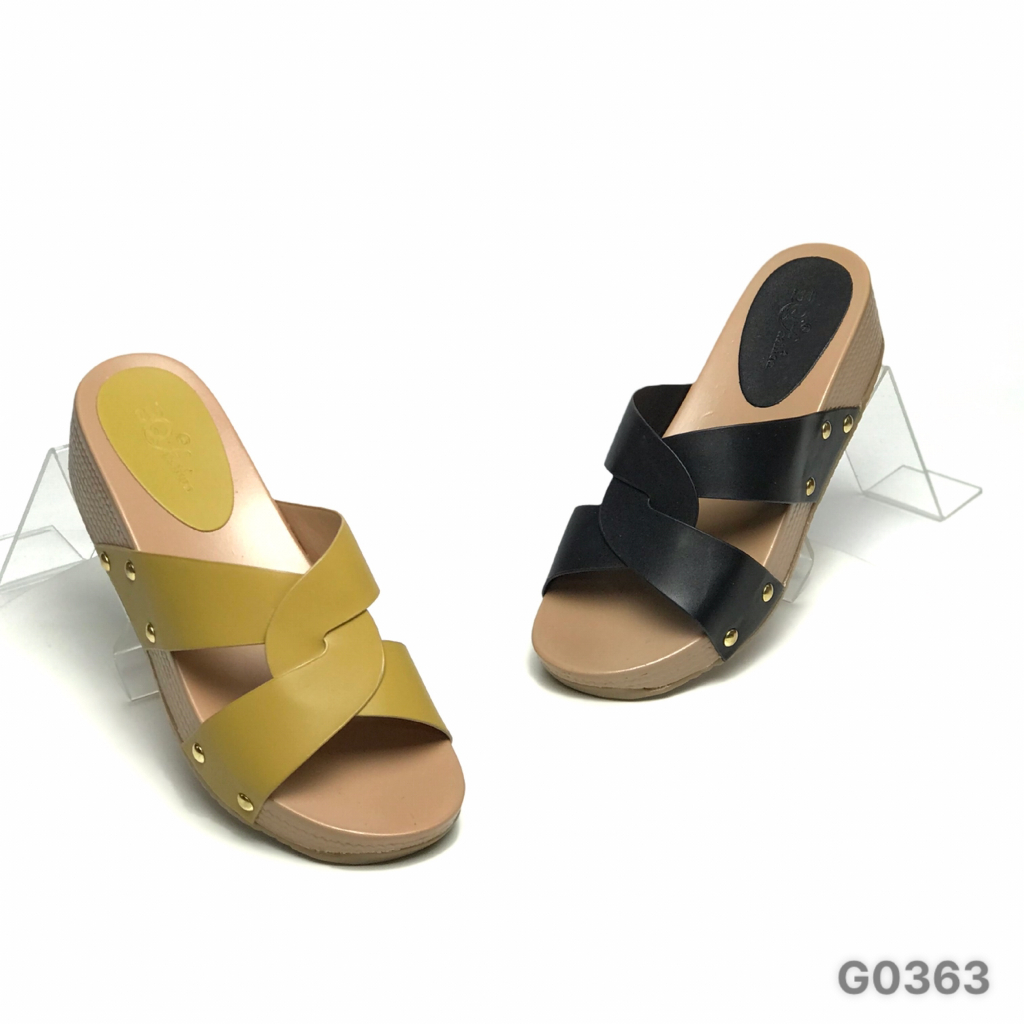 Dép lê BQ nữ đế xuồng ❤️FREESHIP❤️ Dép lê BQ nữ đế xuồng quai bản bản chéo G0363