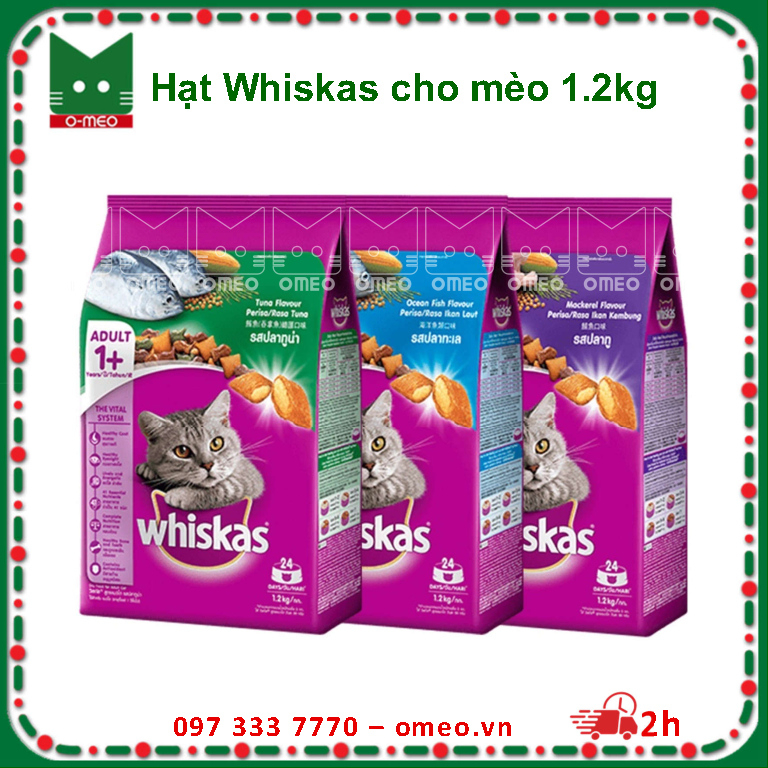 (1.2KG) HẠT WHISKAS CHO MÈO TRƯỞNG THÀNH