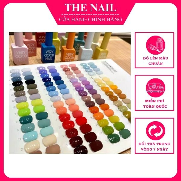 Set sơn gel very good nail 60 màu Fullbox hồng Tặng BẢNG MÀU + Base Top chính hãng