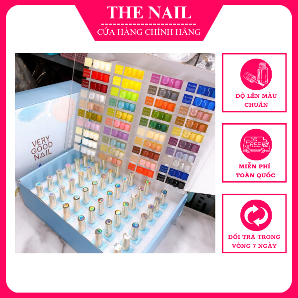 Set sơn gel Very Good Nail 40 màu bộ sơn gel tông tone màu Hàn Quốc tặng kèm bảng màu mica base top
