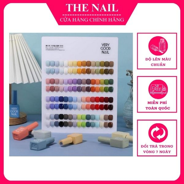 Set sơn gel very good nail 60 màu Fullbox hồng Tặng BẢNG MÀU + Base Top chính hãng