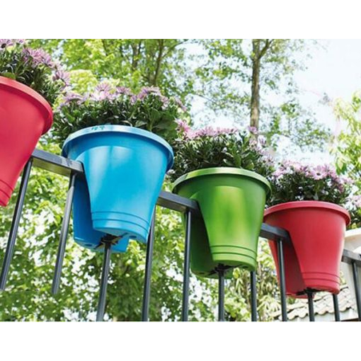 Chậu Nhựa Kẹp Ban Công Lan Can Trồng Hoa Cây Cảnh KT 29x30 Cm Full 5, Rất Tiện Lợi - Không Cần Giá Treo (Bán Từ 03 sp)