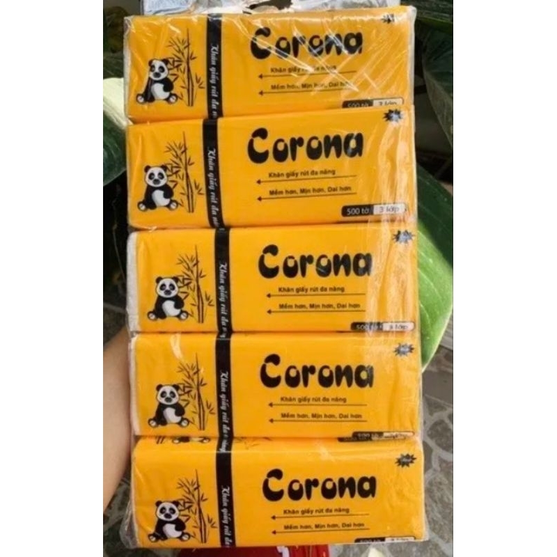 khăn giấy rút corona 500 tờ (3 lớp) giấy đa năng