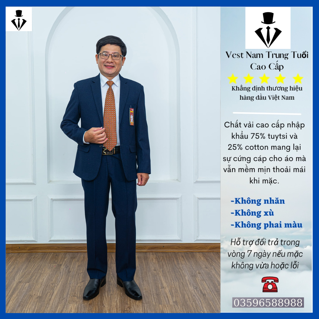 Vest hồng ngọc trung niên cao cấp, bộ vest trung tuổi xuất khẩu hàng loại 1 ( tặng cà vạt )
