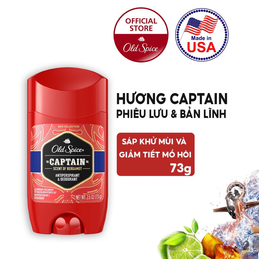 [Tem chính hãng] Sáp khử mùi và ngăn tiết mồ hôi Old spice nhiều mùi hương 73g của Mỹ