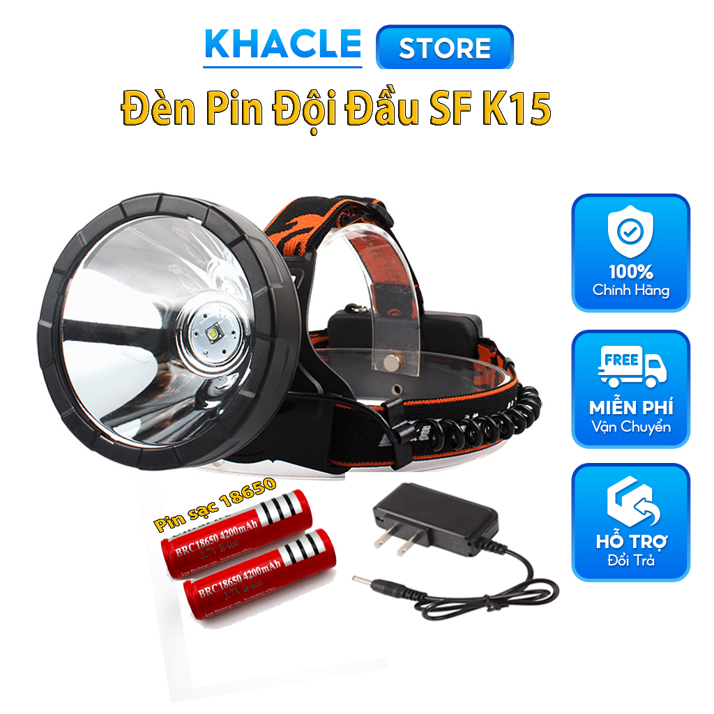 Đèn pin siêu sáng-Đèn đội đầu SF-K15 -Pin 18650