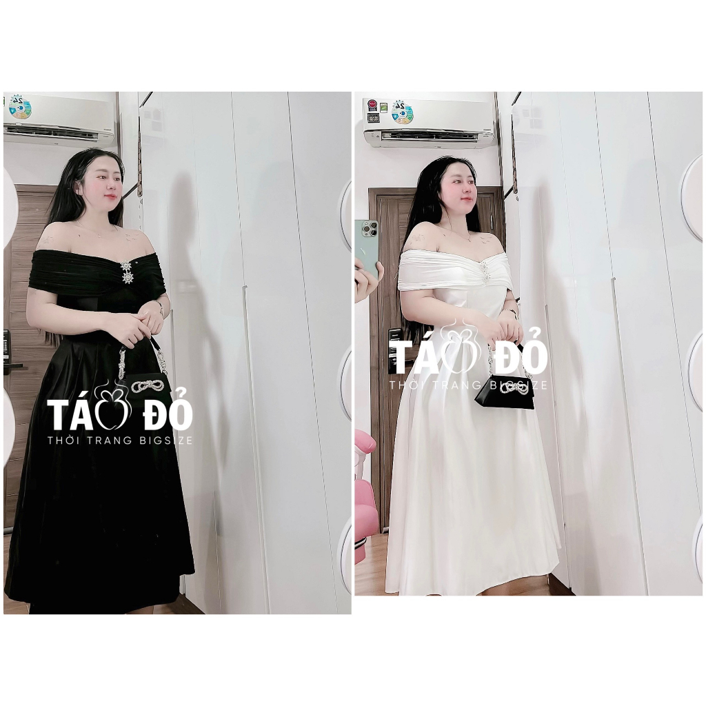 ĐẦM THIẾT KẾ BIGSIZE BẸT VAI ĐÍNH 2 CÚC D223 (TÁO ĐỎ BIGSIZE 55-90KG) 🍎🍎🍎