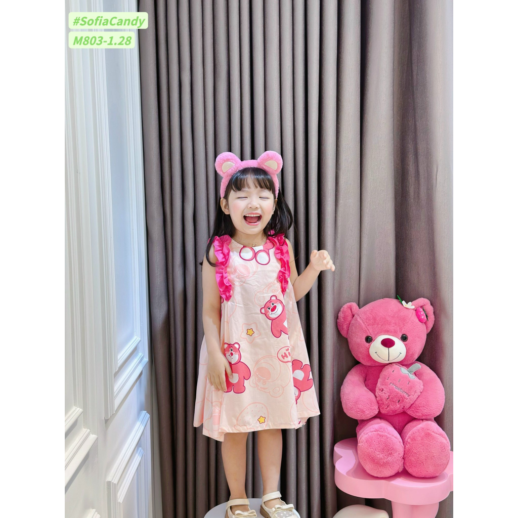 VÁY GẤU DÂU CHO BÉ GÁI, DỄ THƯƠNG VÀ MÁT MẺ (8-38KG)