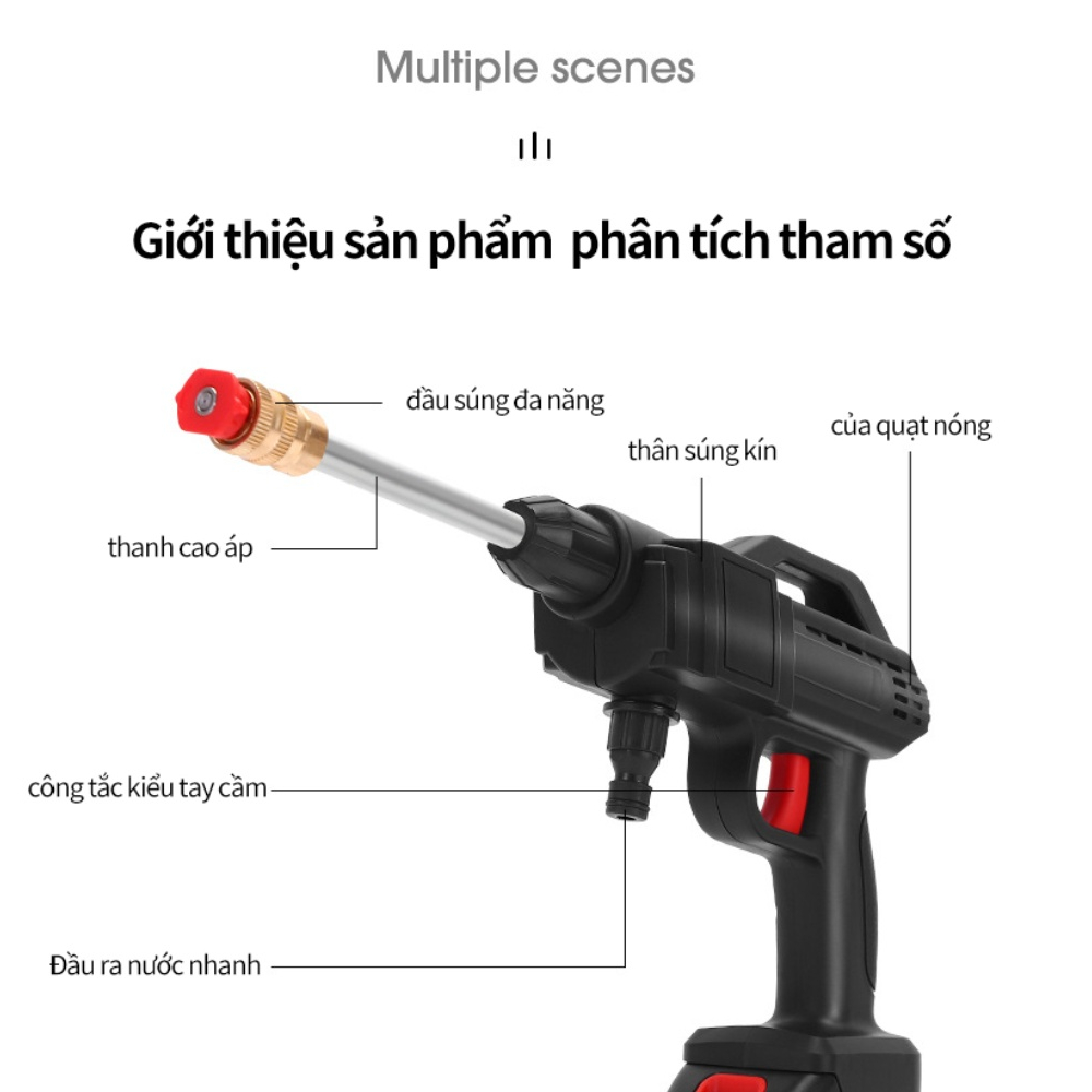 MÁY RỬA XE CẦM TAY PIN 40P - MÁY RỬA XE MINI DÙNG PIN - BẢO HÀNH 12 THÁNG