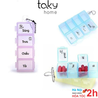Hộp Nhựa - TakyHome, Nhiều Màu Chia Thuốc Hàng Ngày, Chia Thuốc Từng Buổi Trong Ngày Nhỏ Gọn, Tiện Dụng Mang Theo. 7126