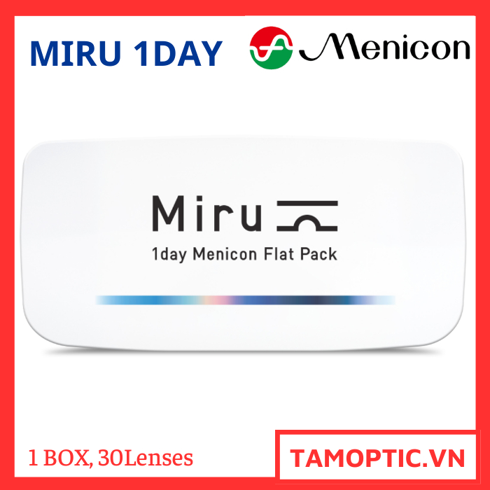 (30 lenses) Kính áp tròng Miru 1-Day Menicon Flat Pack