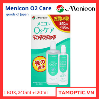 Dung dịch ngâm kính áp tròng cứng menicon o2 care cleaning solution 240ml + 120ml