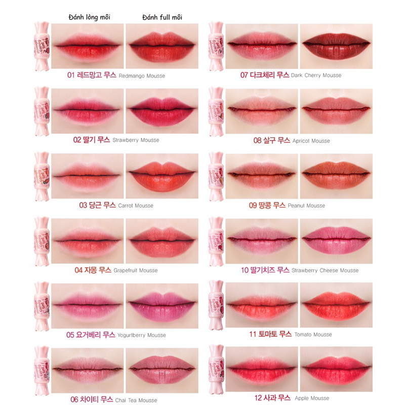 Son Mousse hình viên kẹo cực "Cute" The Saem Saemmul Mousse Candy Tint