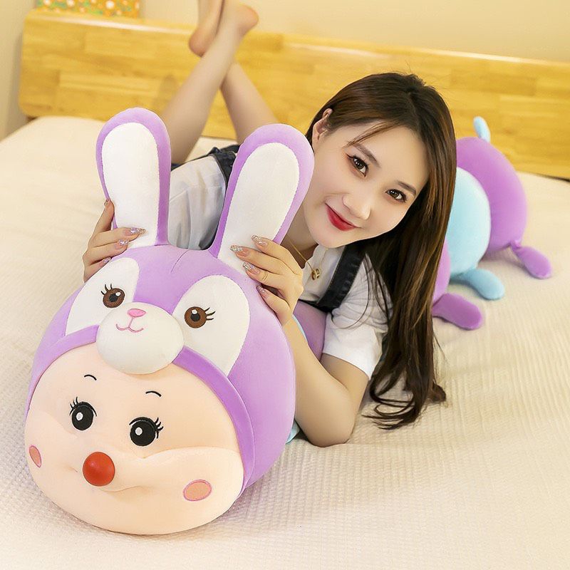 Gấu bông sâu biến hình thỏ tím siêu ngỗ nghĩnh