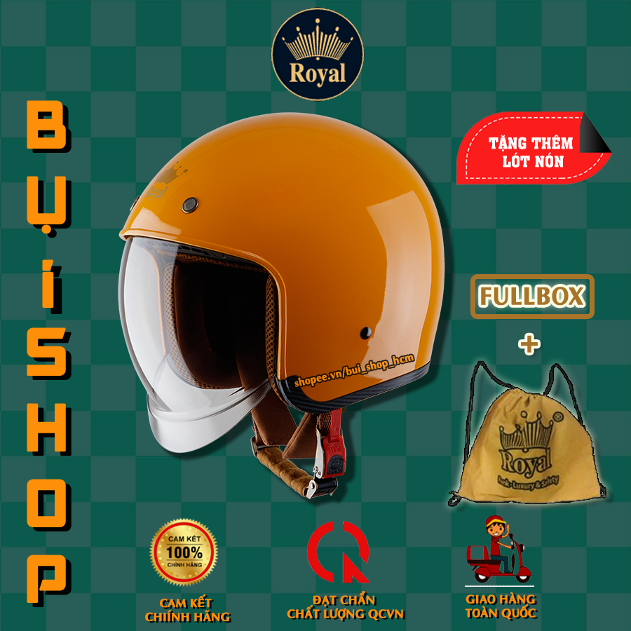 Mũ bảo hiểm Royal M139 kính âm - Nón bảo hiểm 3/4 đầu chính hãng - Helmet nguyên đầu có kính chắn gió giấu kính phượt