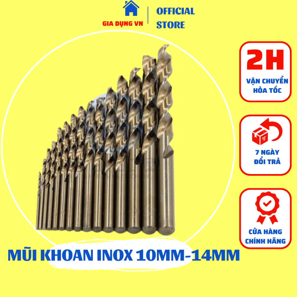 Mũi Khoan Inox, Khoan Sắt Thương Hiệu Bosch 10mm-14mm, Hàng Chất Lượng
