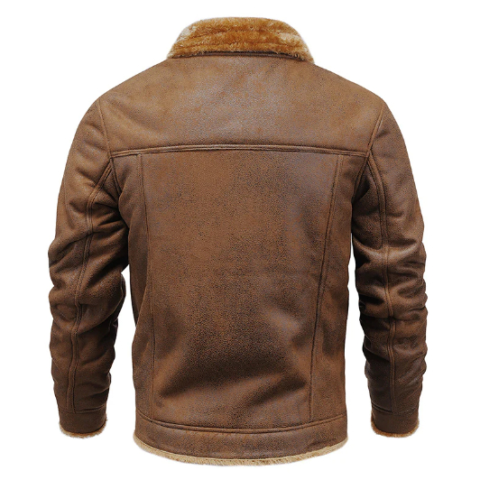 Áo Khoác Nam - Da bò lộn "Pilot Leather Jacket" - màu nâu đất