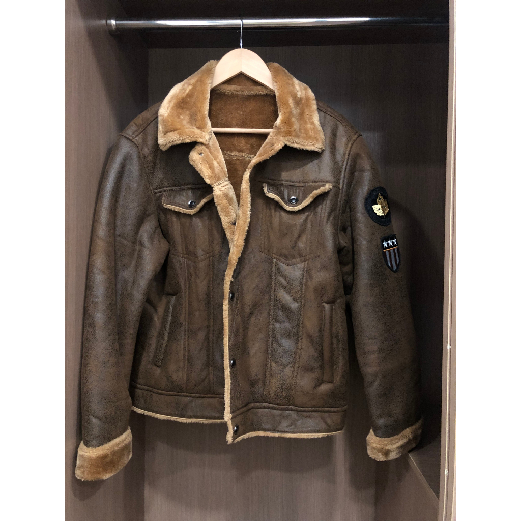Áo Khoác Nam - Da bò lộn "Pilot Leather Jacket" - màu nâu đất