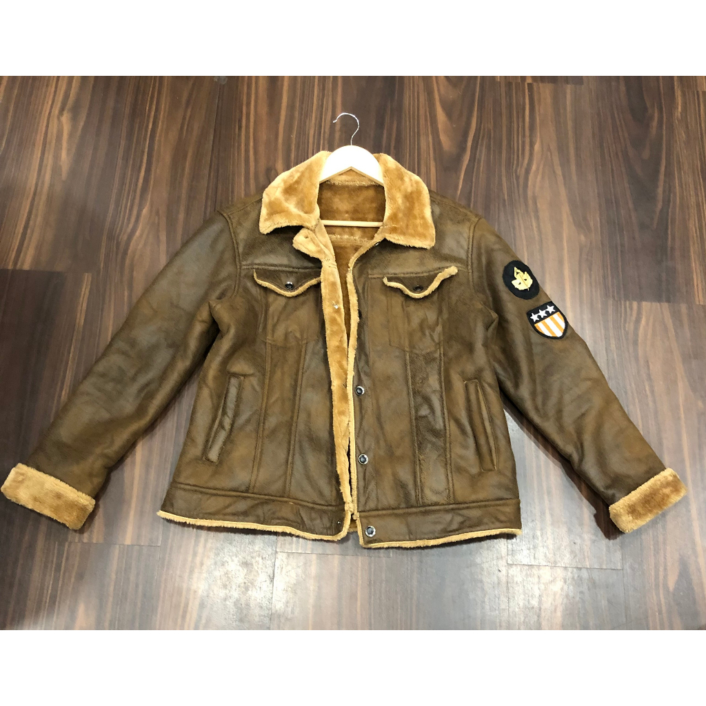 Áo Khoác Nam - Da bò lộn "Pilot Leather Jacket" - màu nâu đất