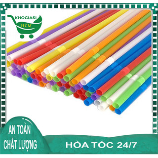 Ống hút màu cong cao cấp 1 gói 80 ống