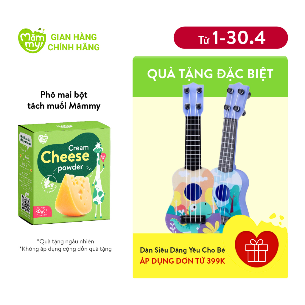 Phô mai tách muối Mămmy dạng bột rắc cơm, cháo cho bé ăn dặm, hộp 10 ống (3g/ ống)