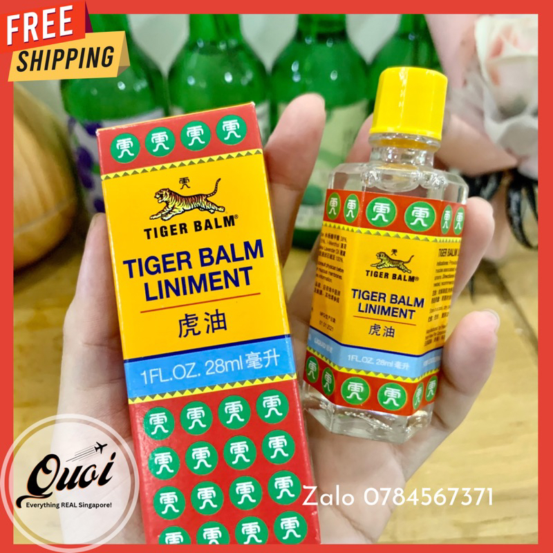 [Singapore][Freeship] Dầu nóng Con Cọp Tiger Balm Liniment 28ml / Dầu nóng Con Hổ, dầu nước trắng xoa bóp giảm nhức mỏi