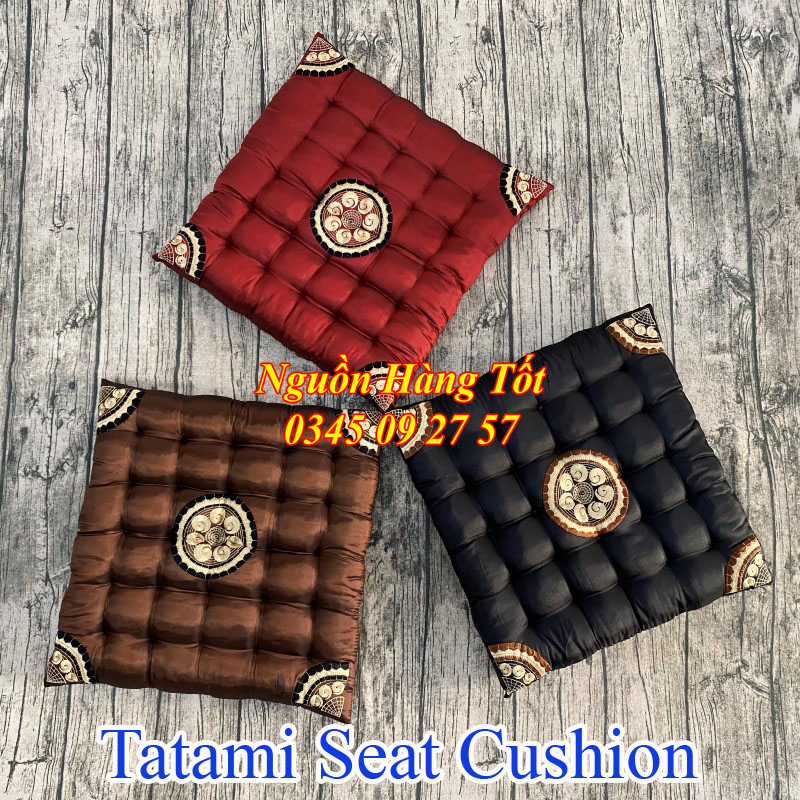 Nệm Ngồi Tatami IGUSA 40x40x5cm - Dùng Ngồi Bàn Trà Nhật, Ghế Gỗ, Ghế Sofa, Văn Phòng, Ghế Mây