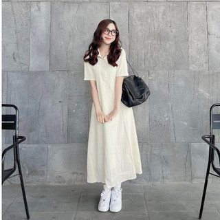 Đầm polo dáng dài kèm váy dây lụa (ảnh thật)