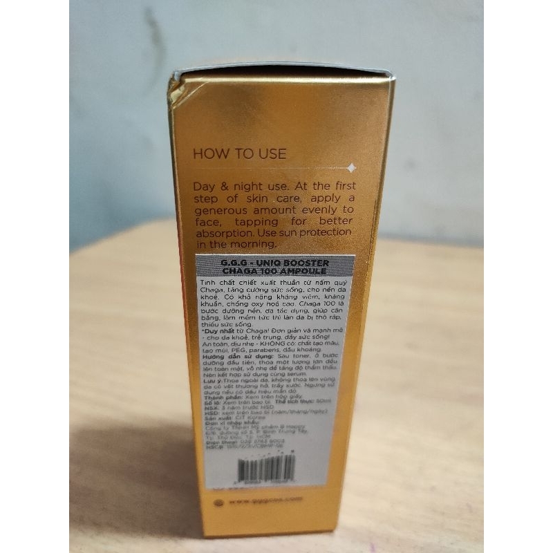 Serum Nấm ChaGa G.G.G Uniq Booster Chaga 100 Ampoule
