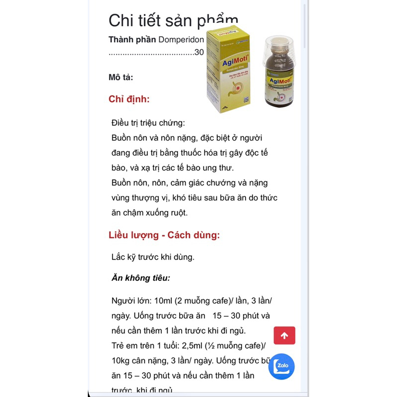 Hỗ Trợ Tiêu Hoá, Trào Ngược Thực quản. Agimoti Chai 30ml