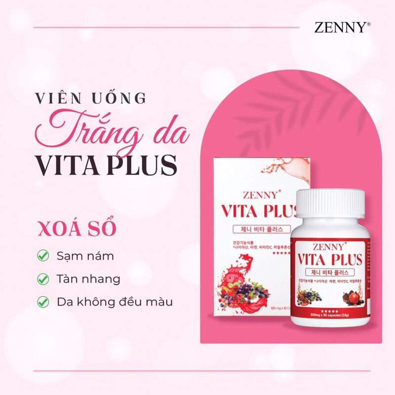 Viên uống trắng da ngừa sạm nám ZENNY Plus 30 viên