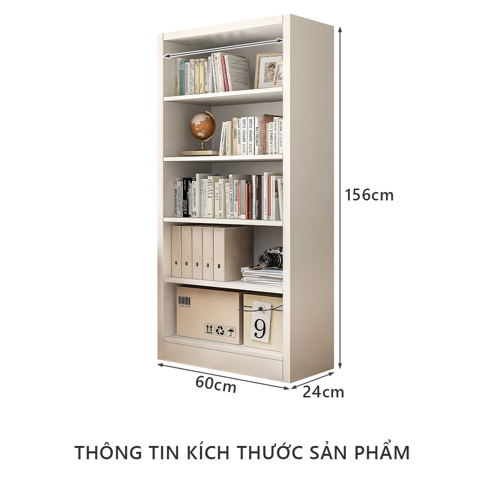 Kệ sách gỗ 5 tầng, kệ đa năng phòng khách/ phòng ngủ chính hãng IGA - GP250
