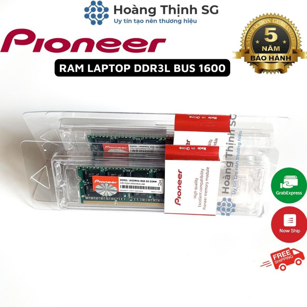 Ram Laptop 8GB DDR3L Bus 1600MHz Pioneer dùng cho Laptop, Chính hãng - Bảo hành 5 năm