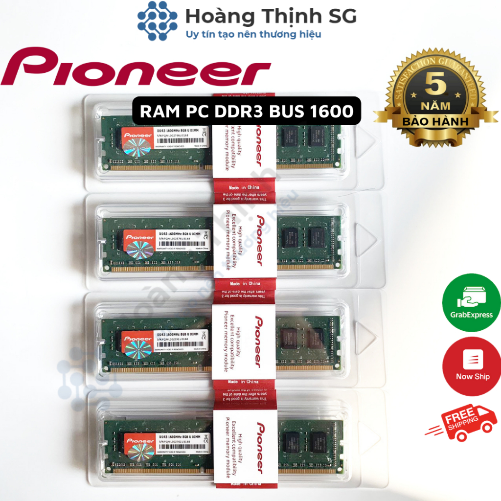 Ram DDR3 8GB Bus 1600MHz Pioneer dùng cho máy tính Desktop PC, Chính hãng - Bảo hành 5 năm