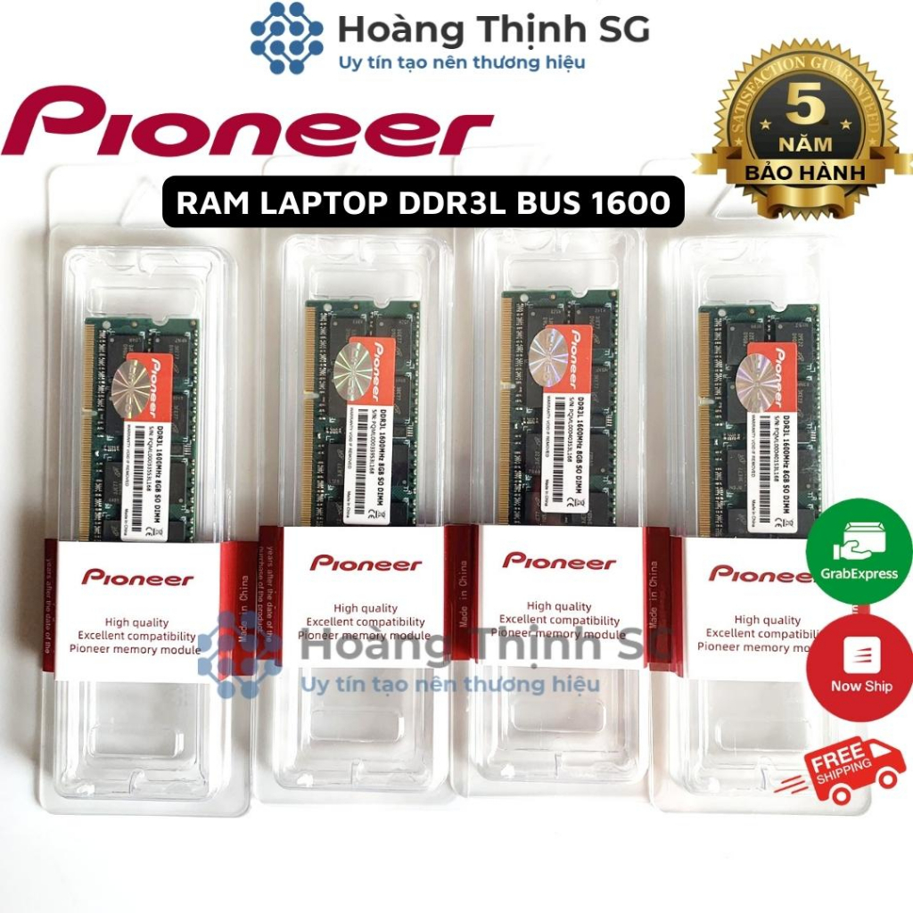 Ram Laptop 8GB DDR3L Bus 1600MHz Pioneer dùng cho Laptop, Chính hãng - Bảo hành 5 năm