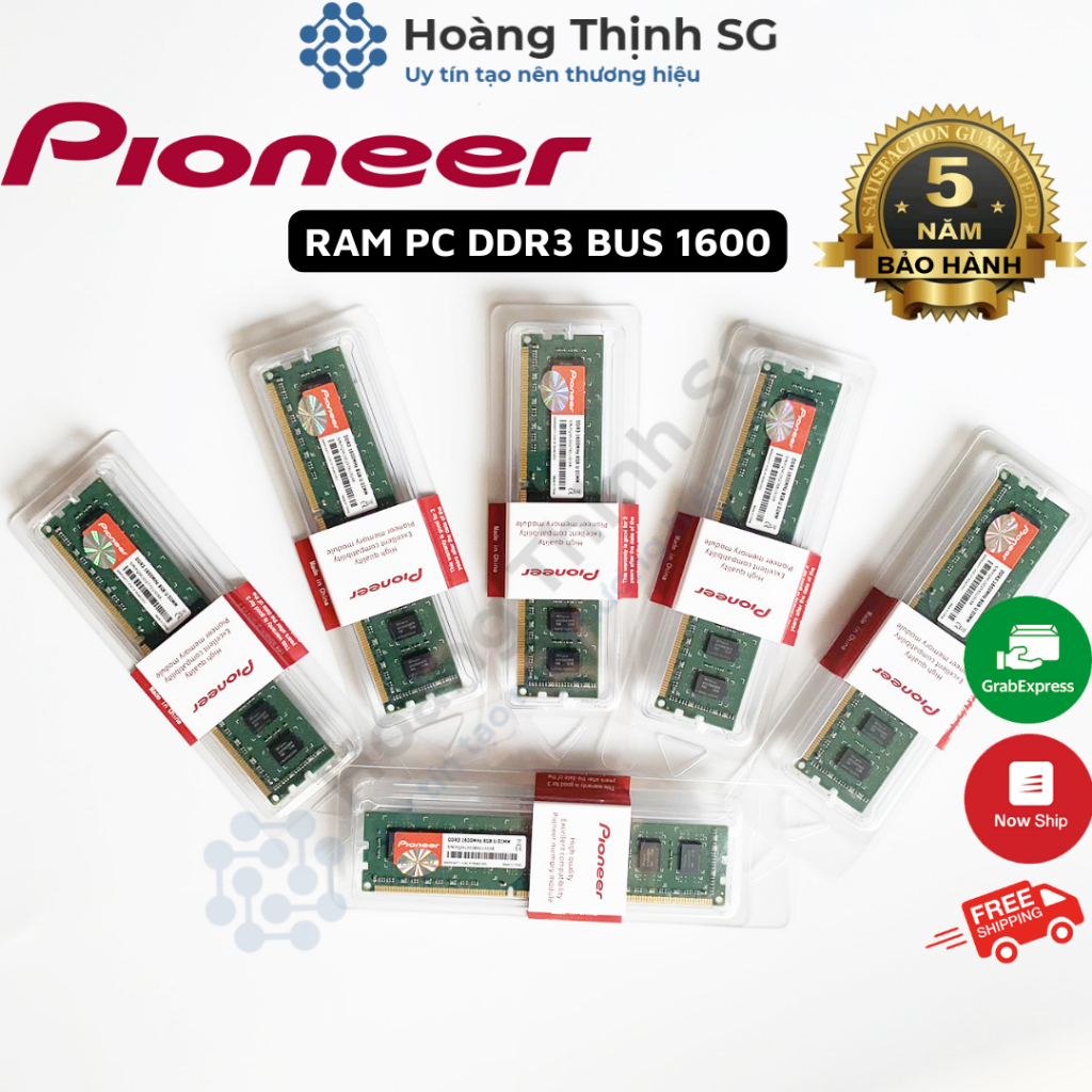Ram DDR3 8GB Bus 1600MHz Pioneer dùng cho máy tính Desktop PC, Chính hãng - Bảo hành 5 năm