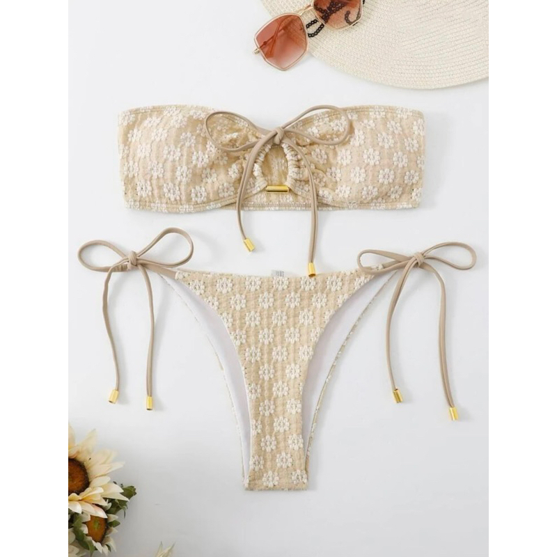 Set bikini 2 mảnh quây hoạ tiết hoa