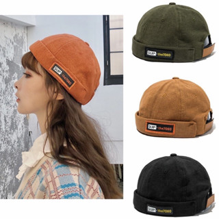 Mũ beanie màu trơn 7080 không vành phong cách Hip Hop thời trang cho nam và nữ Mũ miki hat BANIE logo góc